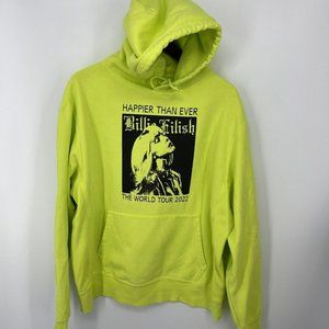 Billie Eilish Happier Than Ever Tour 2022 Lime Green Hoodie Size Large Exclusive